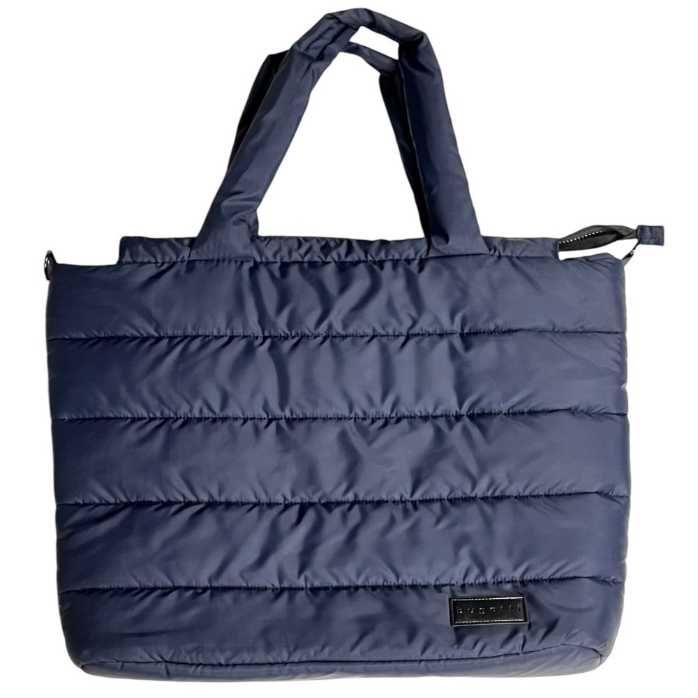 Navy Puffer Tote Bag